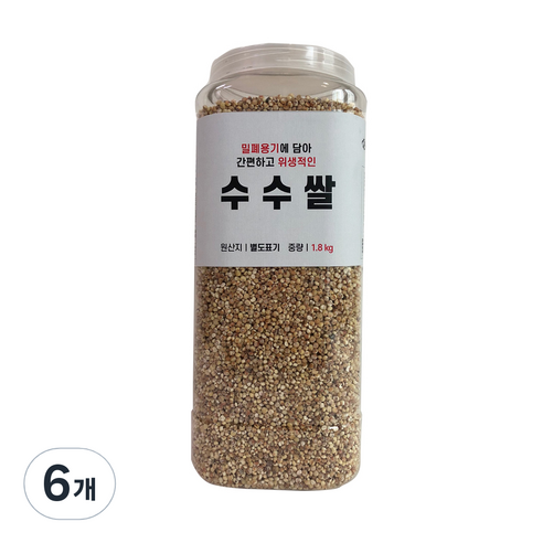 대한농산 통에담은 수수쌀, 1.8kg, 6개