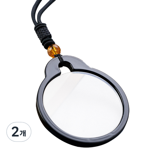 MEO 40대부터 80대 맞춤형 목걸이 돋보기 블랙 2.00D, 2개