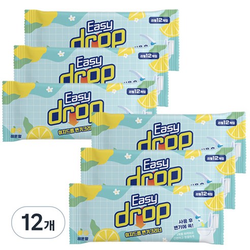이지드롭 일회용 변기크리너 리필 대용량, 12개