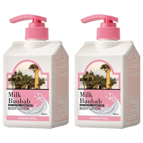 밀크바오밥 바디로션 다마스크로즈향, 500ml, 2개