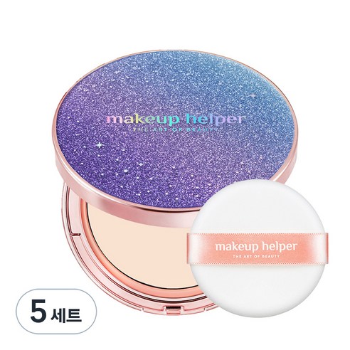메이크업헬퍼 아트 팩트 오리지널 프로피니쉬 오로라문라이트 25g + 전용 퍼프, 21호 내추럴베이지, 5세트