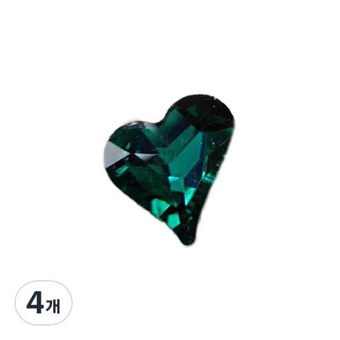 주앙오브제 누아르 하트 네일파츠, 4개, 05 짙은 녹색