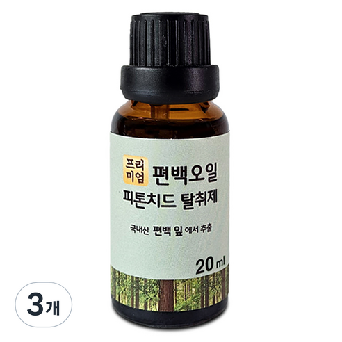 프리미엄 편백오일 피톤치드 탈취제, 20ml, 3개