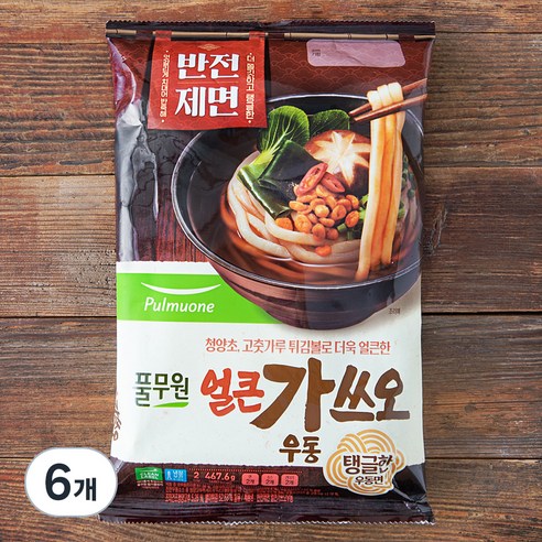 풀무원 얼큰 가쓰오 우동 2인분, 467.6g, 6개