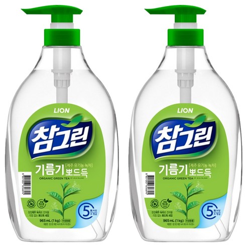 참그린 레몬 녹차 뽀드득 어드밴스 주방세제, 1kg, 2개