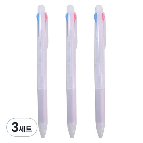 문구담 삼색펜 3p, 검정 + 파랑 + 빨강(삼색펜), 3세트
