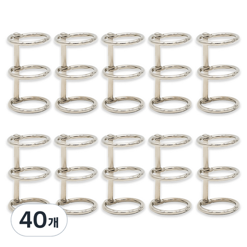 코히모 3공 다꾸 메탈 바인더링 20mm 4W139, 실버, 40개