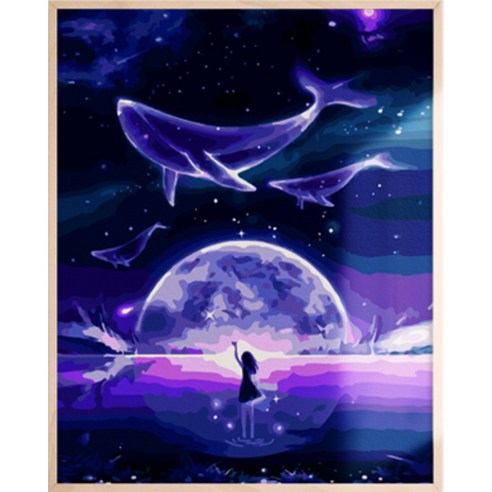 아트조이 물감 2배 DIY 명화그리기 40 x 50 cm, 꿈꾸는 고래, 1개