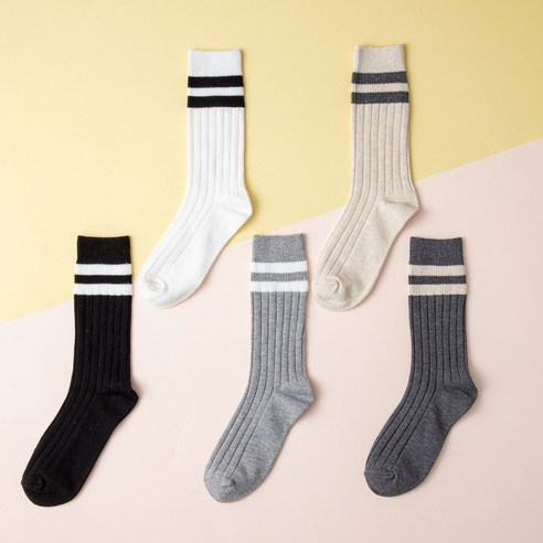 우리 아이 발에 포근함을 선물하세요: 베이스알파에센셜 아동용 링글 골지 긴양말 세트