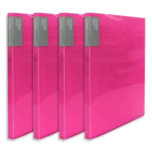 비팬시 글로시 클리어화일 A4 20매, 핑크, 4개