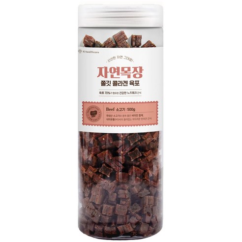 자연목장 강아지 쫄깃 콜라겐 육포, 1개, 소고기, 500g