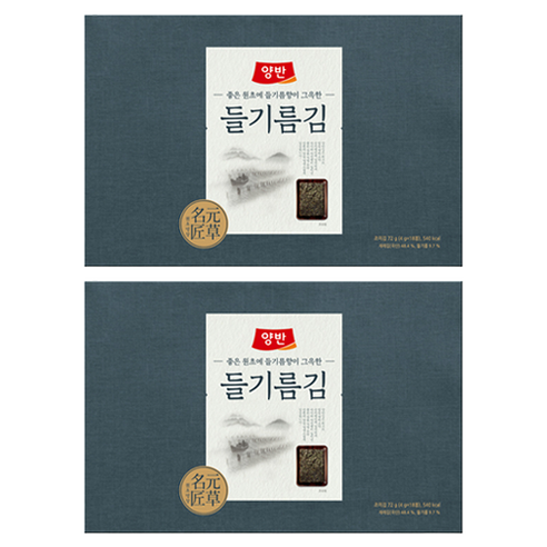 양반 들기름김 선물세트, 4g 18봉