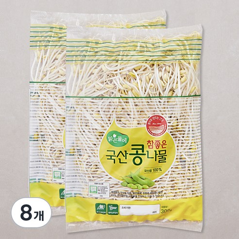 맑은물에 참좋은 국산콩나물, 300g, 8개