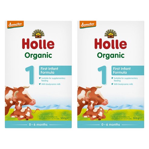 홀레 유기농 분유 1단계 0~6개월, 500g, 2개