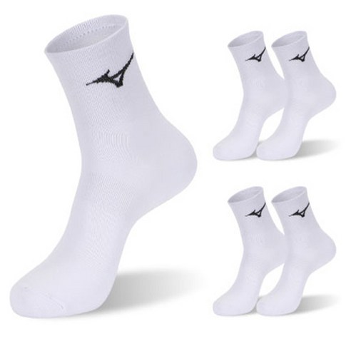 미즈노 스피드 미드 스포츠 양말, 화이트, 5세트
