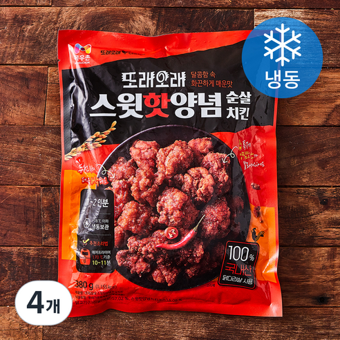 목우촌 또래오래 스윗핫양념 순살치킨 (냉동), 380g, 4개