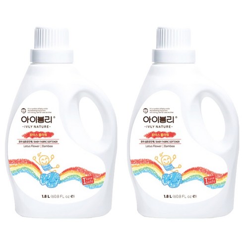아이블리네이쳐 대나무 성분 섬유유연제 로터스 플라워향 본품, 1.8L, 2개