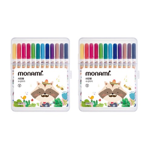 모나미 모니주 사인펜 12색 2팩, 남성용, 총 2개 
미술/화방용품