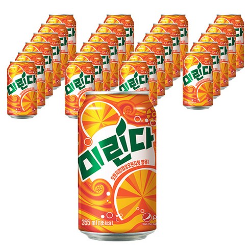 미린다 오렌지 탄산음료, 355ml, 24개