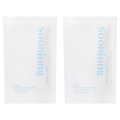 에뛰드 순정 약산성 6.5 휩 클렌저 리필, 150ml, 2개