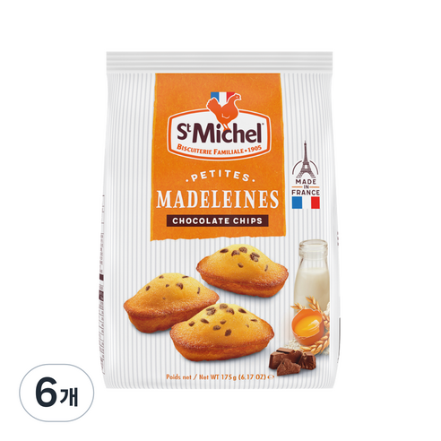 생미쉘 초코칩 마들렝, 175g, 6개