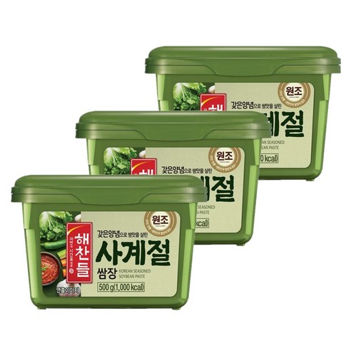 해찬들 사계절 쌈장, 500g, 3개