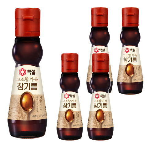 백설 고소함 가득 참기름, 5개, 160ml