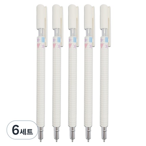 문구담 고급샤프 0.5mm 5p, 화이트, 6세트