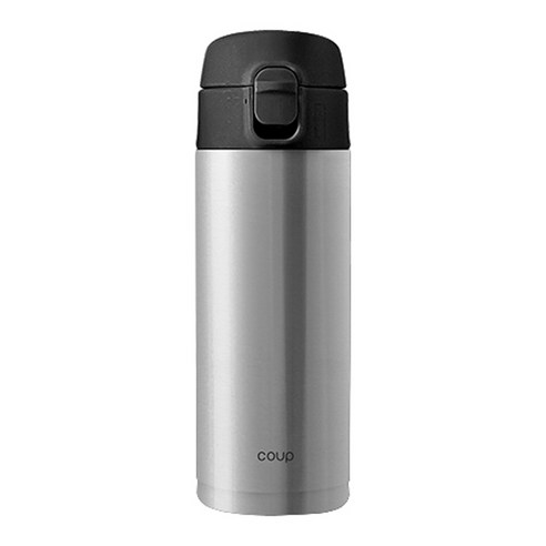 COUP 스테인레스 원터치 텀블러, 실버, 350ml