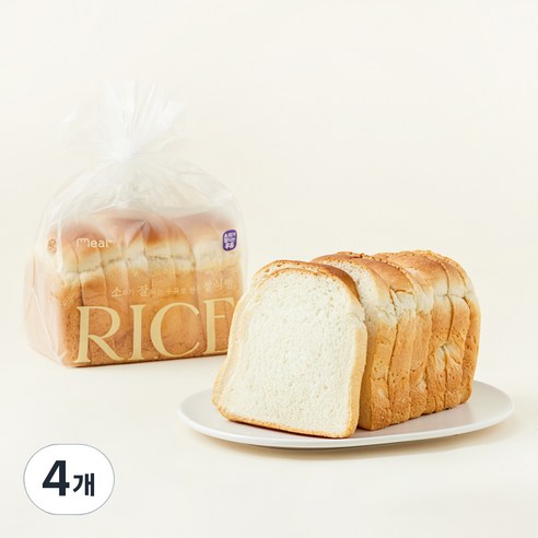 밀도 소화가 잘되는 우유로 만든 쌀 식빵, 480g, 4개