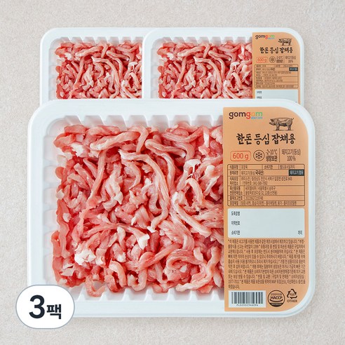 곰곰 한돈 등심 잡채용 (냉장), 600g, 3팩