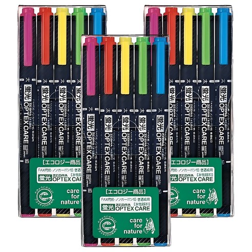 제브라 옵텍스 케어 형광펜, 혼합색상, 15개