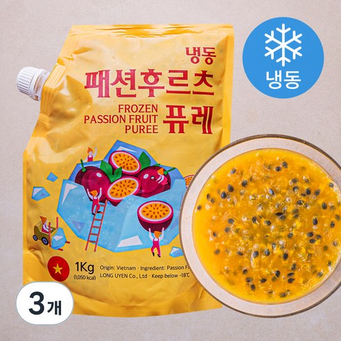 패션후르츠 퓨레 (냉동), 3개, 1kg