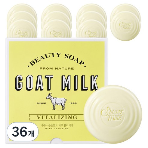 샤워메이트 산양유 비누 버베나, 90g, 36개