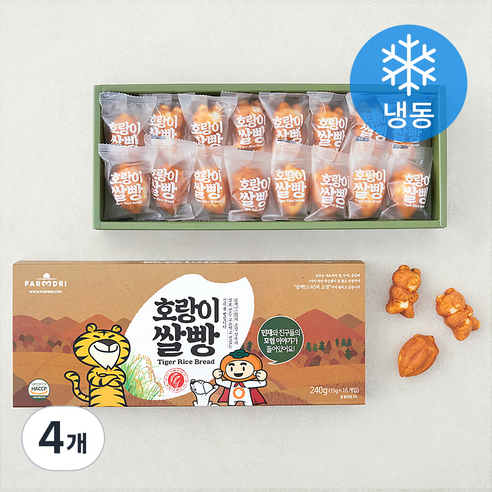 팜드리 호랑이 쌀빵 16개입 (냉동), 240g, 4개