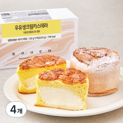 후앙 우유 생크림 카스테라, 240g, 4개