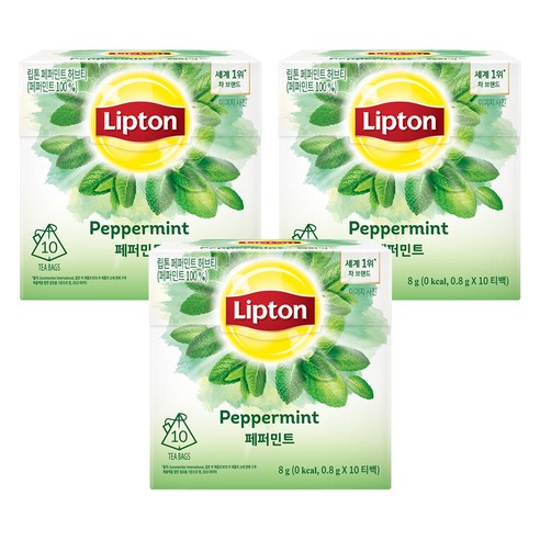 립톤 허브티 페퍼민트, 800mg, 10개입, 3개