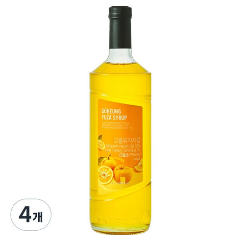 네이쳐티 고흥유자 시럽, 4개, 1L