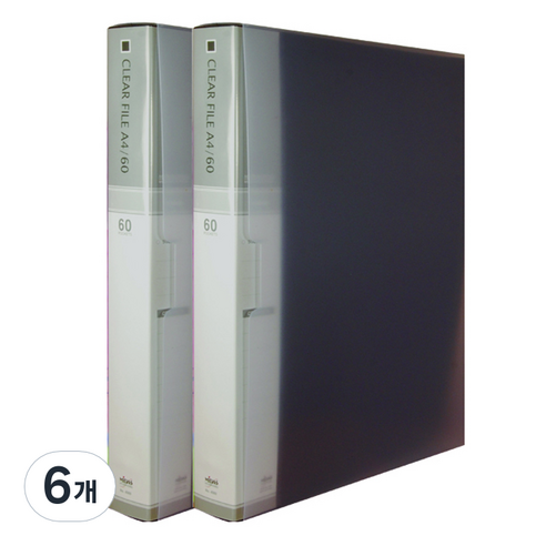 칼라 링화일 인덱스 3공 A4 60매, 흑색, 6개