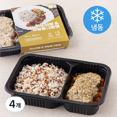 건강한끼 퀴노아밥 & 깻잎동그랑땡 (냉동), 240g, 4개