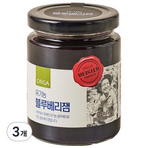 올가홀푸드 유기농 블루베리 잼, 270g, 3개