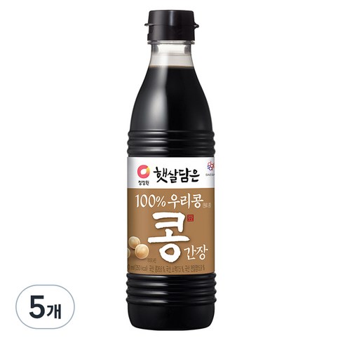 청정원 햇살담은 우리콩 간장, 5개, 500ml