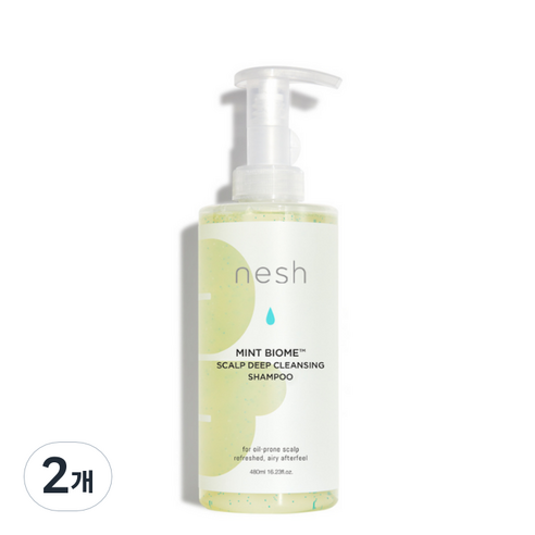 네쉬 민트 바이옴 스칼프 딥 클렌징 샴푸, 480ml, 2개