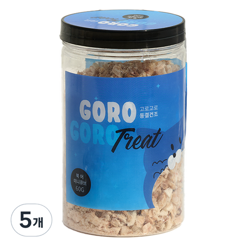 gorogoro 반려동물 미니큐브 트릿 동결건조간식, 5개, 60g, 북어