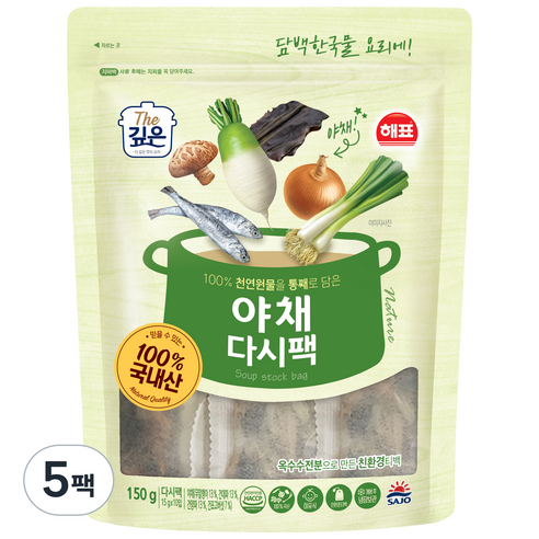 해표 야채 다시팩 10p, 5팩, 150g