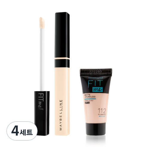 메이블린 핏미 컨실러 7ml + 미니 파운데이션 5ml 세트, 05 아이보리(컨실러), 랜덤발송(파운데이션), 4세트