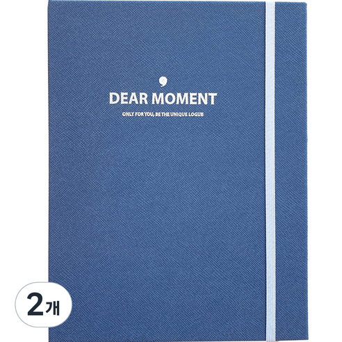 제이로그 DEAR MOMENT 3공 바인딩 다이어리 커버 A5, 블루, 2개