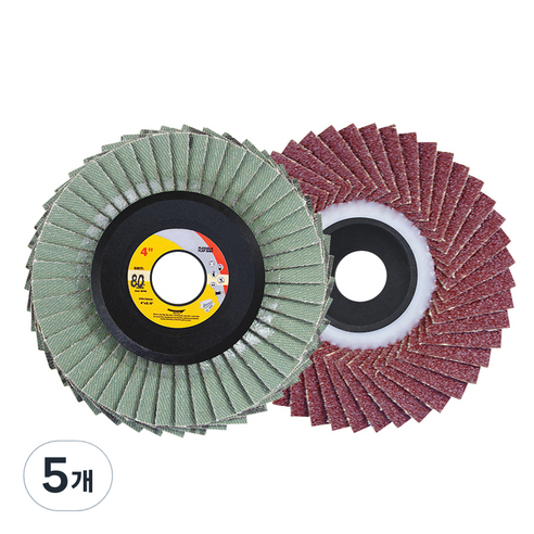 바벨롭 그라인더 사포날 해바라기 휠 페이퍼 100mm 80방, 5개