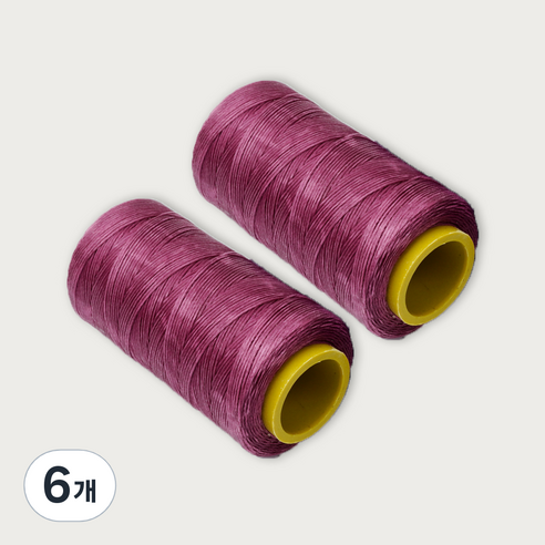 가죽공예 왁스실 초사용 1mm x 220m, 플럼, 6개