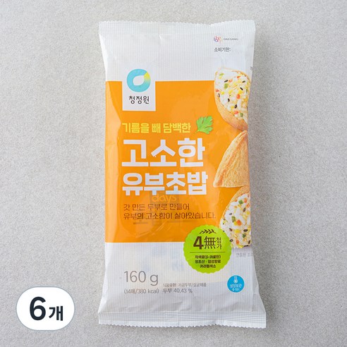 청정원 고소한 유부초밥, 160g, 6개